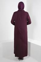 Tesettür giyim MÜRDÜM ALVİNA ZIMBA DETAYLI DÜĞMELİ PARDESÜ 1040 