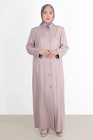 Vêtements hijab POUDRE ALVİNA SNAP DETAIL BOUTONNÉ PARDESSUS 1040