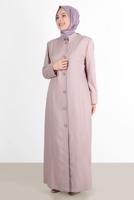 Vêtements hijab POUDRE ALVİNA SNAP DETAIL BOUTONNÉ PARDESSUS 1040