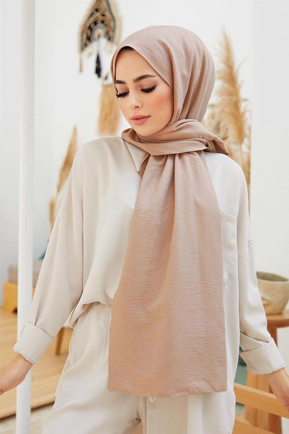 Hijab clothing BEIGE COTTON SHAWL 3010 