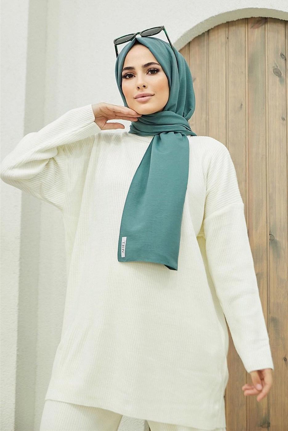 Hijab clothing BLUE COTTON SHAWL 3010 