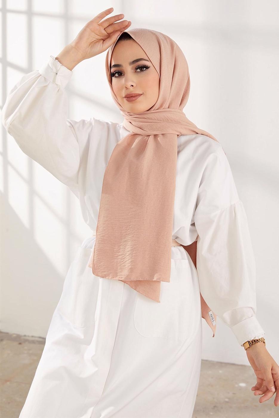 Tesettür giyim MOR PAMUKLU ŞAL 3010 