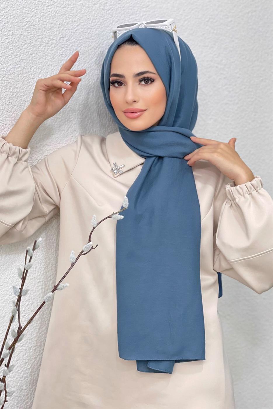 Vêtements hijab BLEU MARINE CHÂLE FRAIS 4620
