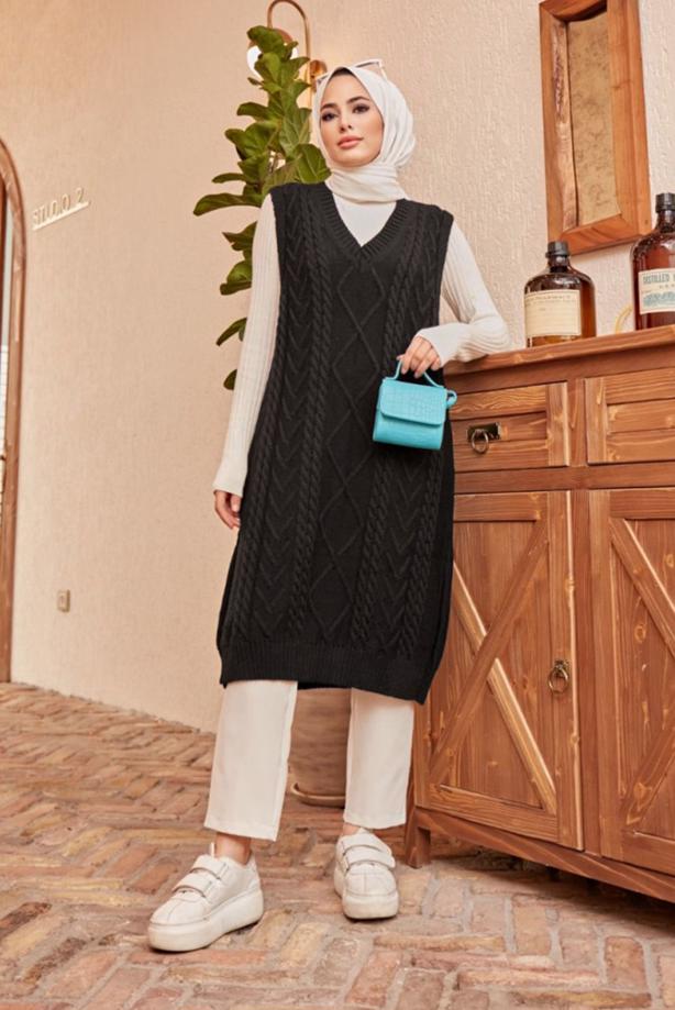 Vêtements hijab  PATTERNED KNITWEAR SWEATER 1503  - TRENDTESETTÜR