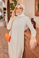 Hijab clothing WHITE PATTERNED KNITWEAR SWEATER 1503 