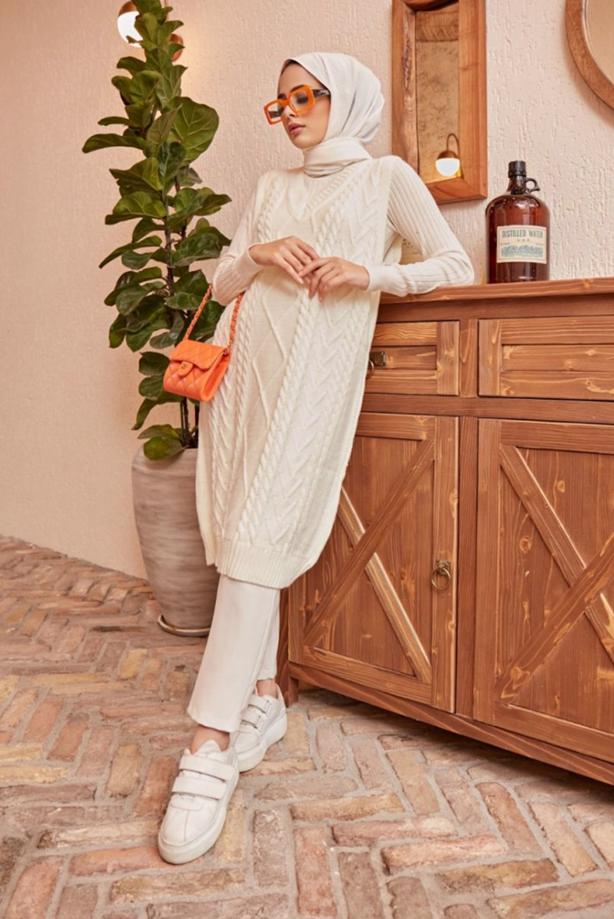 Vêtements hijab  PATTERNED KNITWEAR SWEATER 1503  - TRENDTESETTÜR