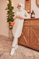 Vêtements hijab BLANC PULL EN MAILLE À MOTIFS 1503