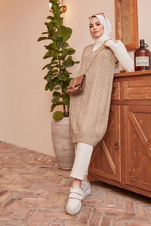 Vêtements hijab  PATTERNED KNITWEAR SWEATER 1503  - TRENDTESETTÜR