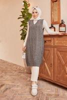 Vêtements hijab GRIS PULL EN MAILLE À MOTIFS 1503