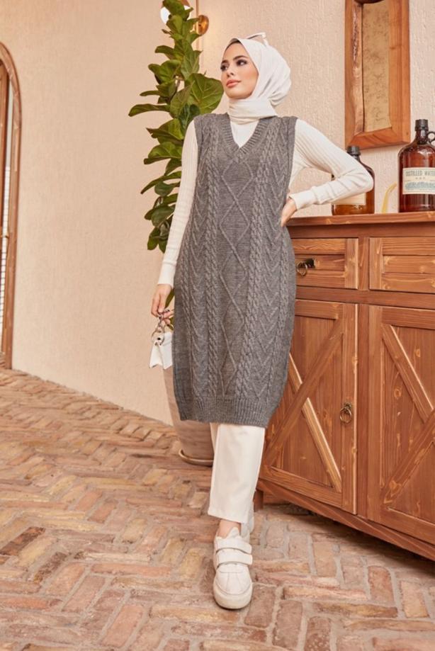 Vêtements hijab  PATTERNED KNITWEAR SWEATER 1503  - TRENDTESETTÜR