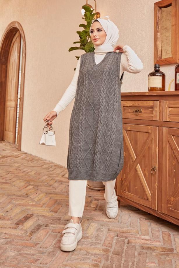 Vêtements hijab  PATTERNED KNITWEAR SWEATER 1503  - TRENDTESETTÜR