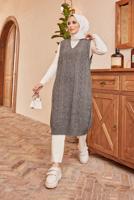 Vêtements hijab GRIS PULL EN MAILLE À MOTIFS 1503