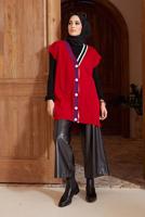 Vêtements hijab ROUGE PULL COLORÉ À BOUTONS 4220