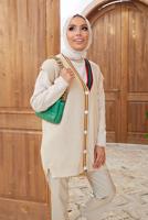 Vêtements hijab BEIGE PULL COLORÉ À BOUTONS 4220