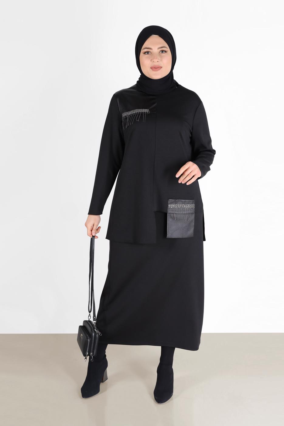 Hijab clothing BLACK ALVINA SKIRTED SUIT T 20190