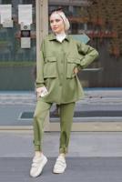 Vêtements hijab VERT COSTUME PANTALON 2 PIÈCES AVEC POCHE 24601