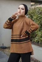 Vêtements hijab TABA COSTUME PANTALON EN MAILLE 2 PIÈCES À RAYURES 27501