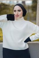 Vêtements hijab CRÈME COSTUME PANTALON EN MAILLE 2 PIÈCES 2 COULEURS 57501