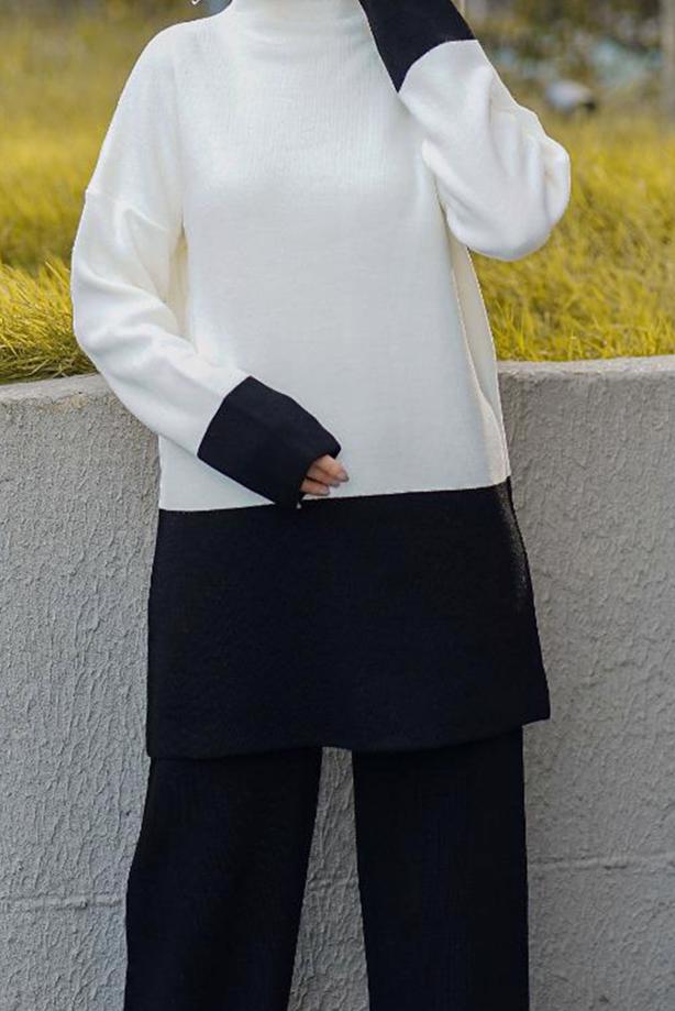 Vêtements hijab  2-COLOR 2-PIECE KNITWEAR PANTS SUIT 57501  - TRENDTESETTÜR