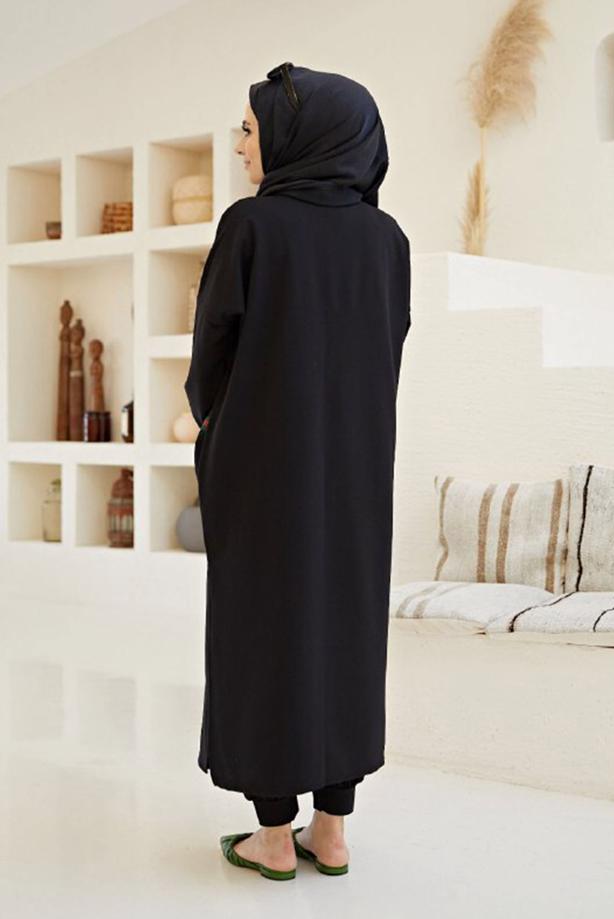 Hijab clothing  STRIPE DETAIL 3-PIECE SUIT WITH PANTS 00001  - TRENDTESETTÜR