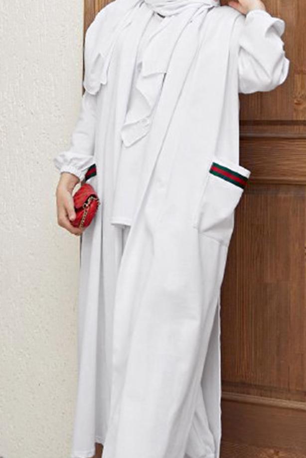 Vêtements hijab  STRIPE DETAIL 3-PIECE SUIT WITH PANTS 00001  - TRENDTESETTÜR
