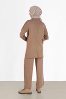Vêtements hijab BRUN ENSEMBLE MAILLE 2 PIÈCES BASIQUE AVEC PANTALON 00032
