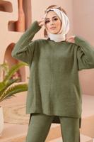 Vêtements hijab KAKI ENSEMBLE MAILLE 2 PIÈCES BASIQUE AVEC PANTALON 00032