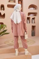 Vêtements hijab POUDRE ENSEMBLE MAILLE 2 PIÈCES BASIQUE AVEC PANTALON 00032