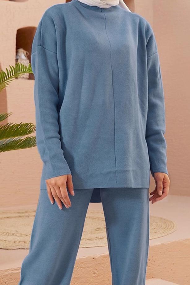 Vêtements hijab  BASIC 2-PIECE KNITWEAR SUIT WITH PANTS 00032  - TRENDTESETTÜR