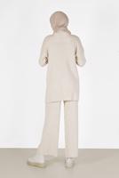 Vêtements hijab BEIGE ENSEMBLE MAILLE 2 PIÈCES BASIQUE AVEC PANTALON 00032