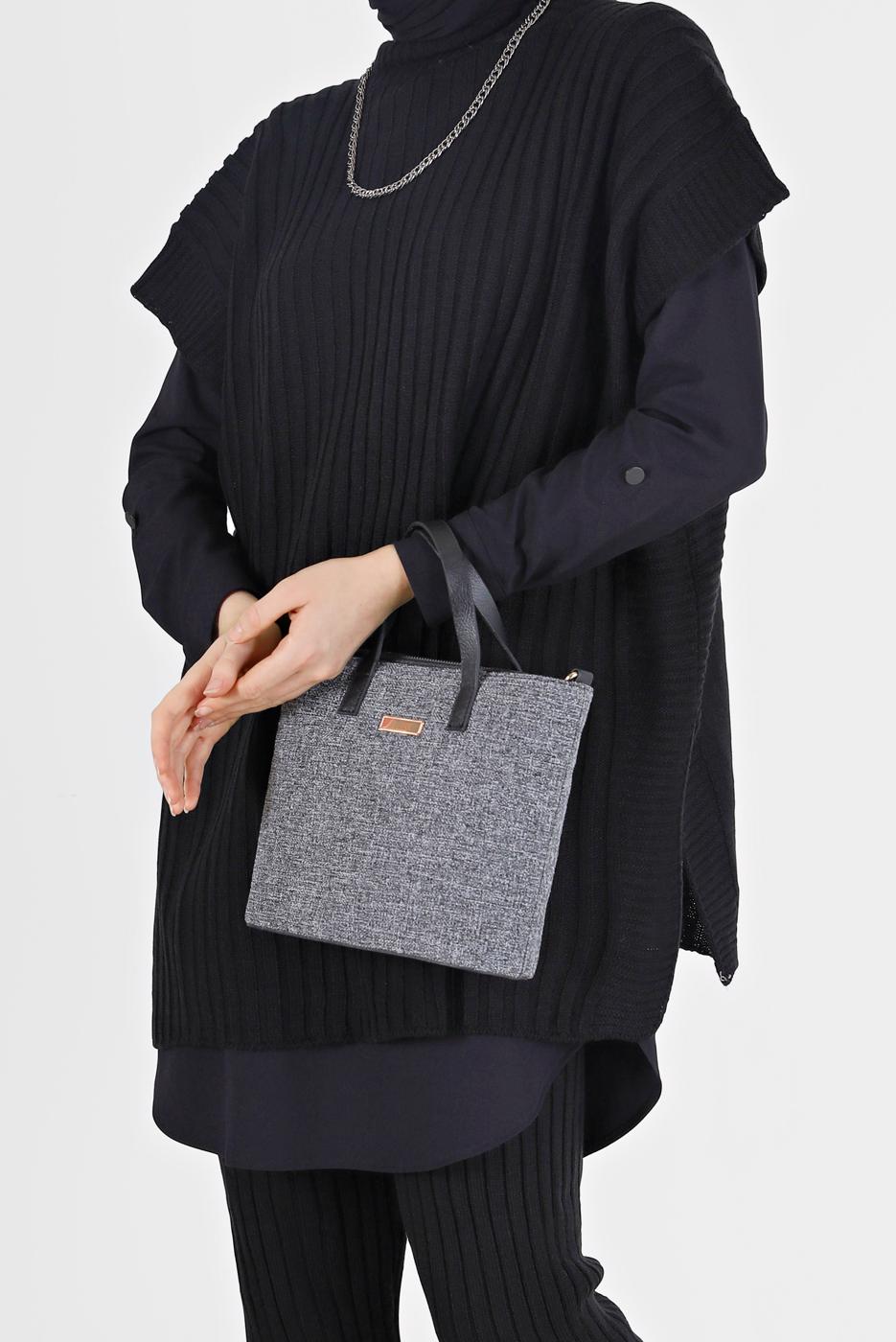 Hijab clothing BLACK PATTERN DETAIL KNITWEAR SUIT 00051 