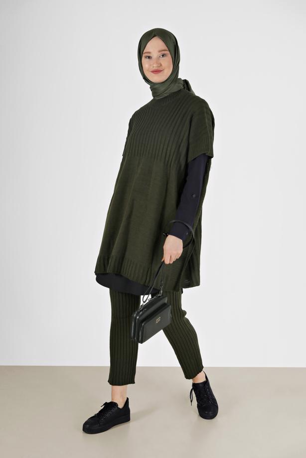 Vêtements hijab  PATTERN DETAIL KNITWEAR SUIT 00051  - TRENDTESETTÜR