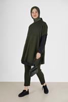 Vêtements hijab KAKI COSTUME EN MAILLE À MOTIF AUTONOME 00051