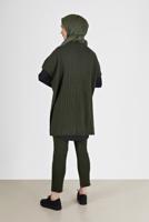 Vêtements hijab KAKI COSTUME EN MAILLE À MOTIF AUTONOME 00051