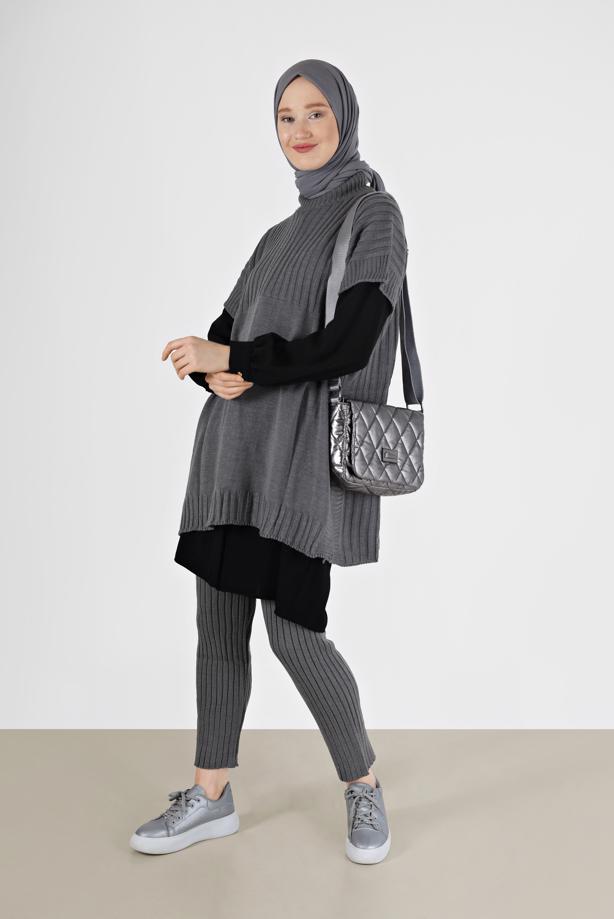 Vêtements hijab  PATTERN DETAIL KNITWEAR SUIT 00051  - TRENDTESETTÜR