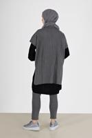 Vêtements hijab GRIS COSTUME EN MAILLE À MOTIF AUTONOME 00051