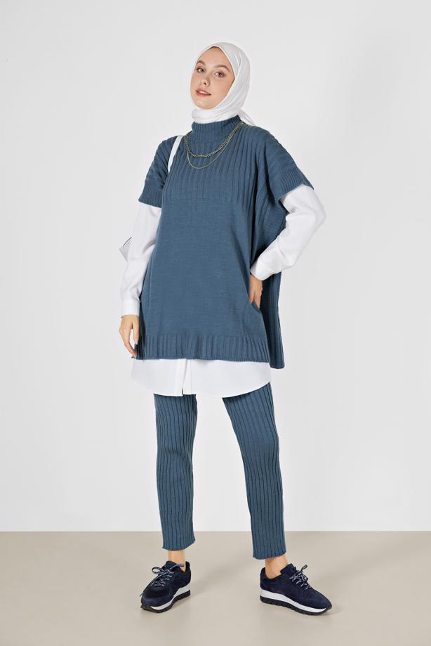 Vêtements hijab  PATTERN DETAIL KNITWEAR SUIT 00051  - TRENDTESETTÜR