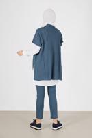 Hijab clothing NAVY BLUE PATTERN DETAIL KNITWEAR SUIT 00051 