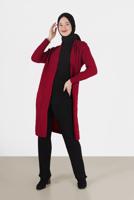 Vêtements hijab NOIR COSTUME EN MAILLE À RAYURES À BOUTONS 00061