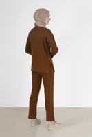 Hijab clothing TABA BUTTON DETAIL STRIPED KNITWEAR SUIT 00061 