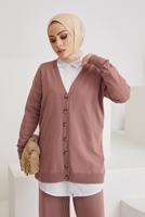 Vêtements hijab ROSE COSTUME PANTALON EN MAILLE 2 PIÈCES DE BASE DÉTAIL BOUTONS 0411