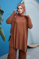 Vêtements hijab TABA COSTUME PANTALON EN MAILLE 2 PIÈCES DÉTAILLÉES EN TRICOT 0503 