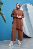 Vêtements hijab TABA COSTUME PANTALON EN MAILLE 2 PIÈCES DÉTAILLÉES EN TRICOT 0503 