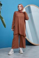 Vêtements hijab TABA COSTUME PANTALON EN MAILLE 2 PIÈCES DÉTAILLÉES EN TRICOT 0503 