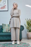 Vêtements hijab VISON COSTUME PANTALON EN MAILLE 2 PIÈCES DÉTAILLÉES EN TRICOT 0503 