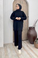 Tesettür giyim SİYAH BASIC TRİKO TAKIM 2000 