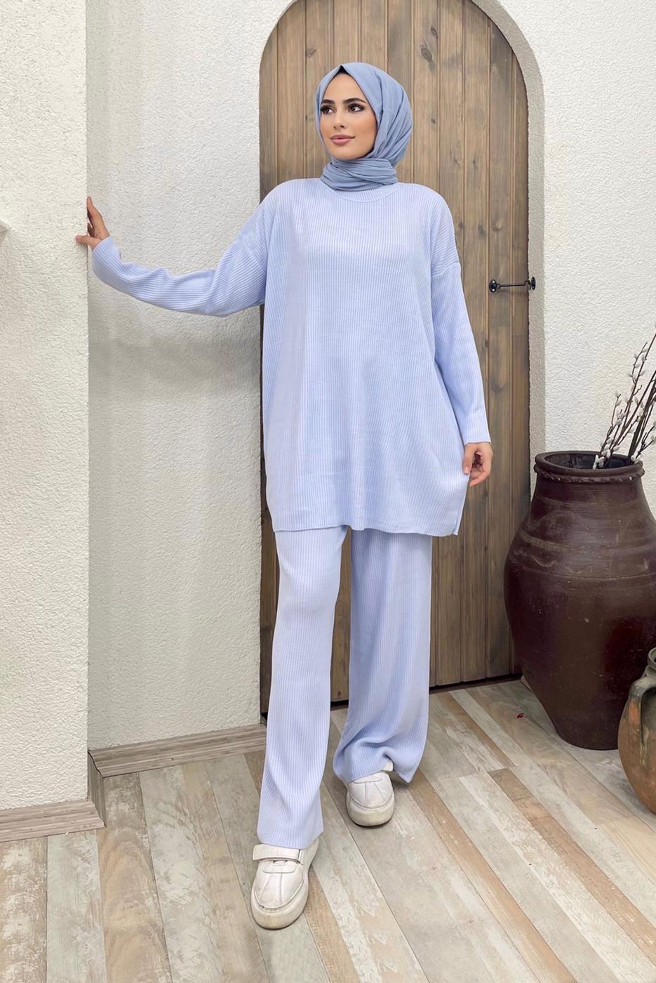 Hijab clothing BLUE BASIC KNITWEAR SUIT 2000 