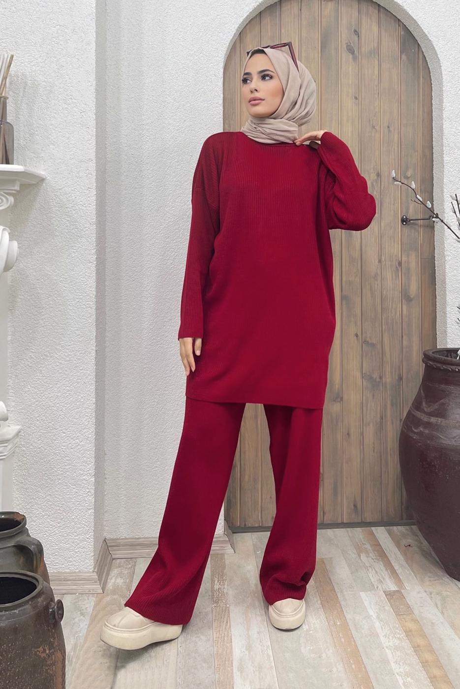 Vêtements hijab ROUGE COSTUME MAILLE BASIQUE 2000