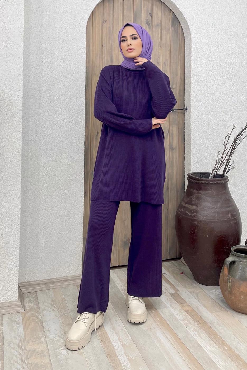 Hijab clothing PURPLE BASIC KNITWEAR SUIT 2000 