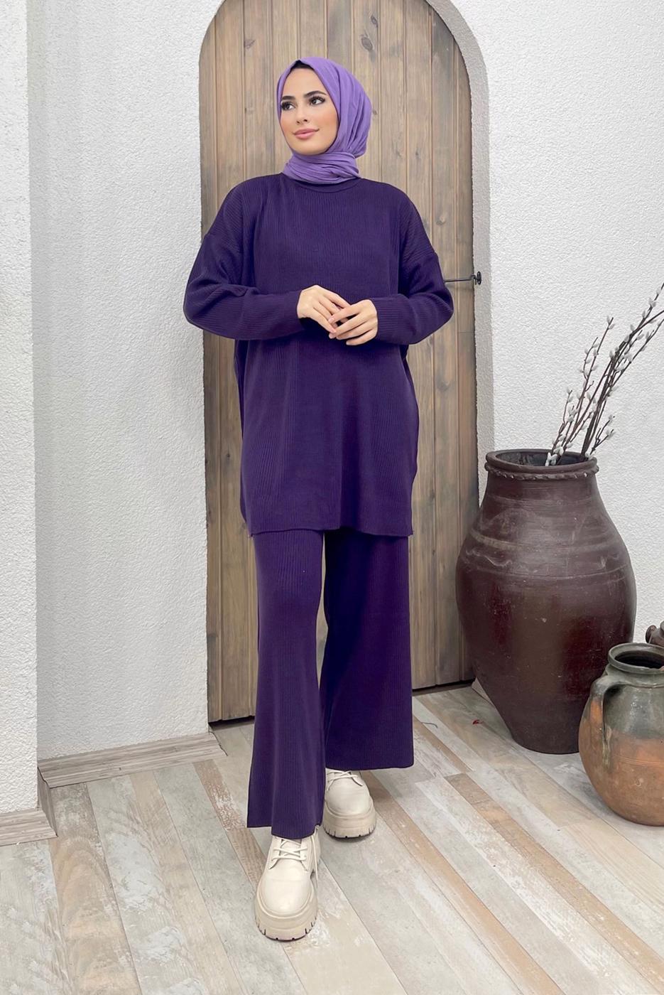 Hijab clothing PURPLE BASIC KNITWEAR SUIT 2000 